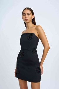 Thumbnail for BY JOHNNY By Johnny Enchanted Blooms Strapless Mini Dress - Black BELLA n' BEAR