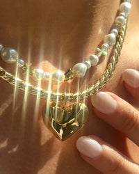 Thumbnail for Luv Aj The Molten Heart Statement Necklace - Gold