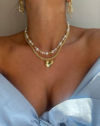 Thumbnail for Luv Aj The Molten Heart Statement Necklace - Gold