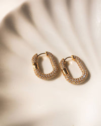 Thumbnail for Luv Aj XL Pave Chain Link Hoops - Gold