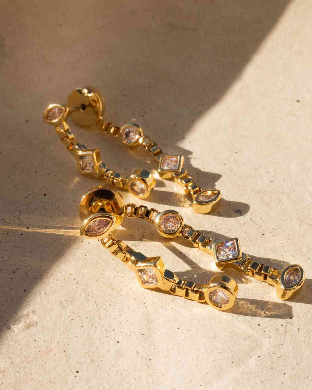 LUV AJ Luv Aj The Camille Double Chain Studs - Gold BELLA n' BEAR