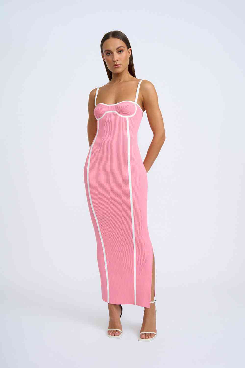 BY JOHNNY By Johnny Nautilius Swirl Knit Midi Dress - Pink Ivory BELLA n' BEAR