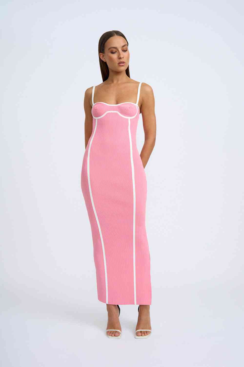 BY JOHNNY By Johnny Nautilius Swirl Knit Midi Dress - Pink Ivory BELLA n' BEAR