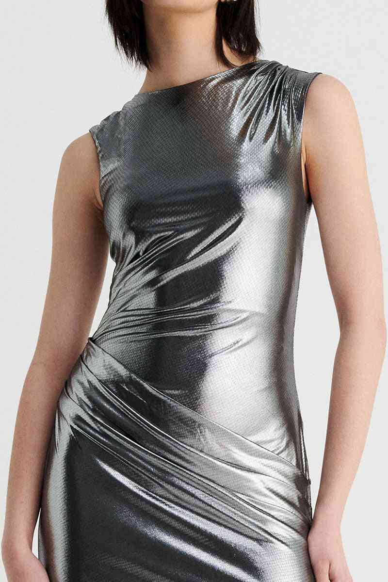 SUBOO Suboo Nova Draped Maxi Dress - Gunmetal BELLA n' BEAR