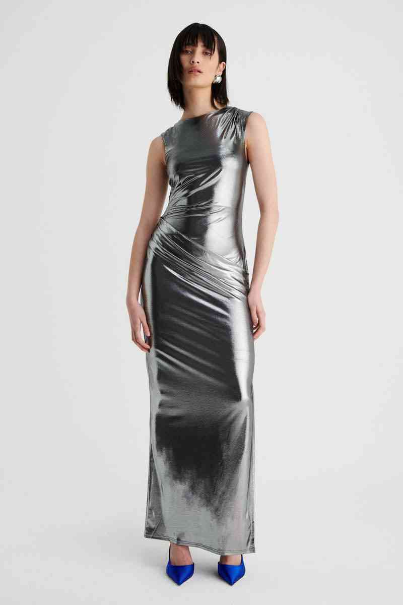 SUBOO Suboo Nova Draped Maxi Dress - Gunmetal BELLA n' BEAR