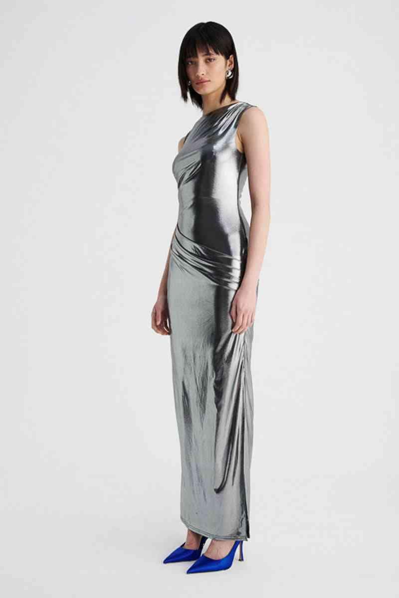 SUBOO Suboo Nova Draped Maxi Dress - Gunmetal BELLA n' BEAR