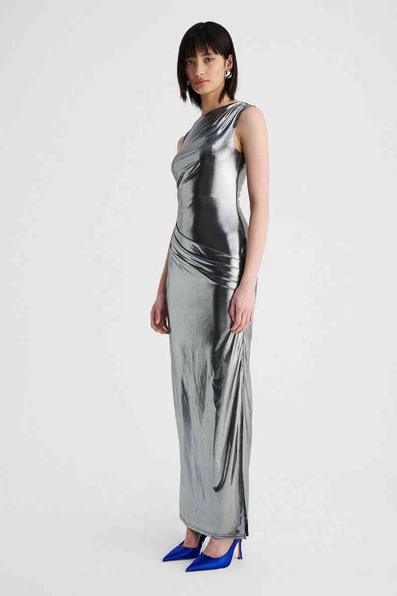 SUBOO Suboo Nova Draped Maxi Dress - Gunmetal BELLA n' BEAR