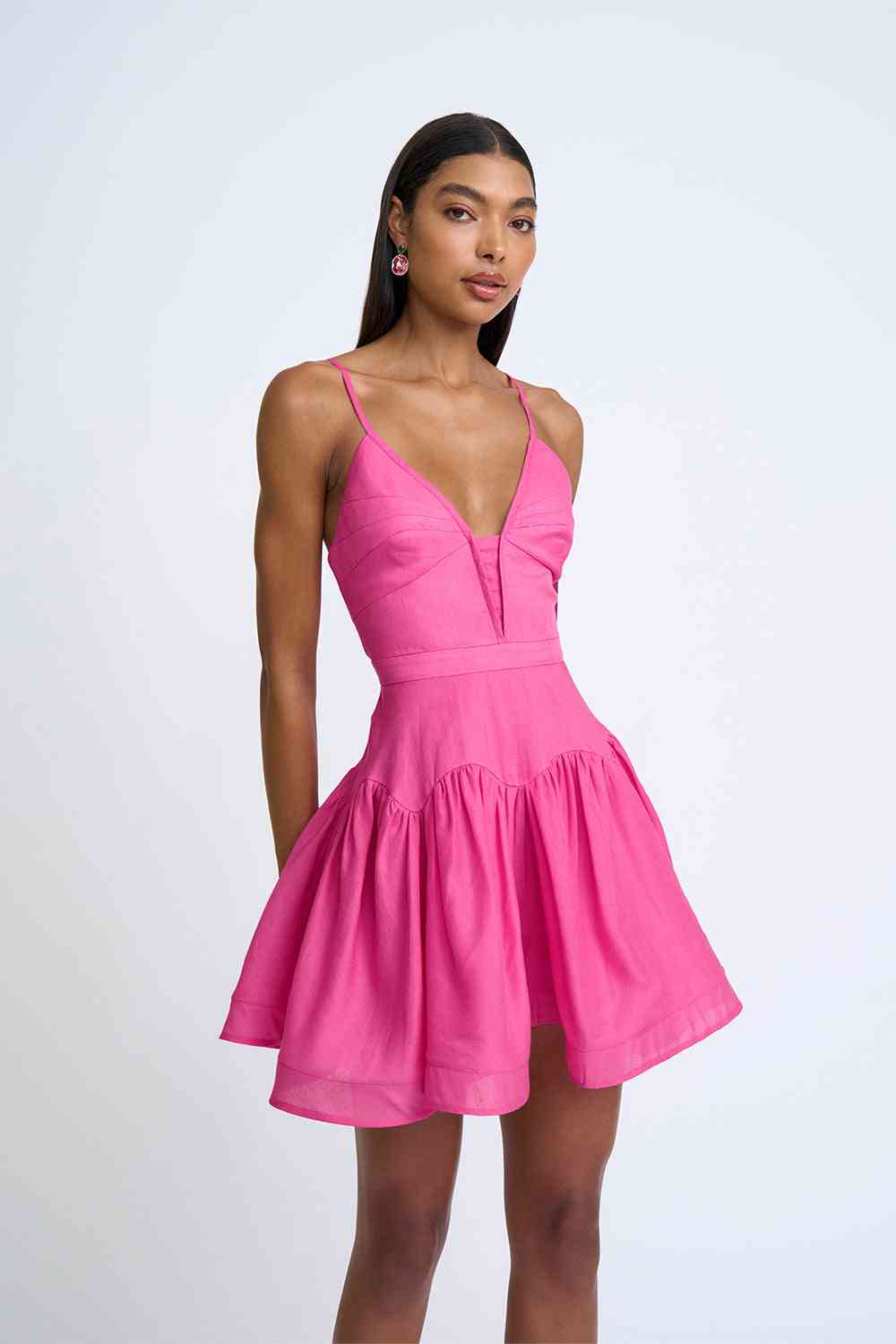 BY JOHNNY By Johnny Oriana Gather Panel Mini Dress - Deep Pink BELLA n' BEAR