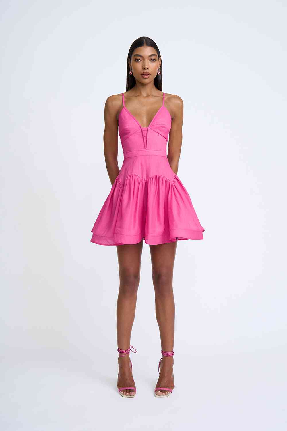 BY JOHNNY By Johnny Oriana Gather Panel Mini Dress - Deep Pink BELLA n' BEAR