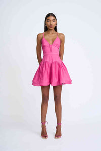 Thumbnail for BY JOHNNY By Johnny Oriana Gather Panel Mini Dress - Deep Pink BELLA n' BEAR