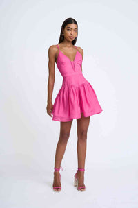 Thumbnail for BY JOHNNY By Johnny Oriana Gather Panel Mini Dress - Deep Pink BELLA n' BEAR