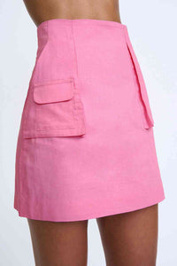 Thumbnail for BY JOHNNY By Johnny Pink Salt Pocket Mini Skirt - Pink Salt BELLA n' BEAR