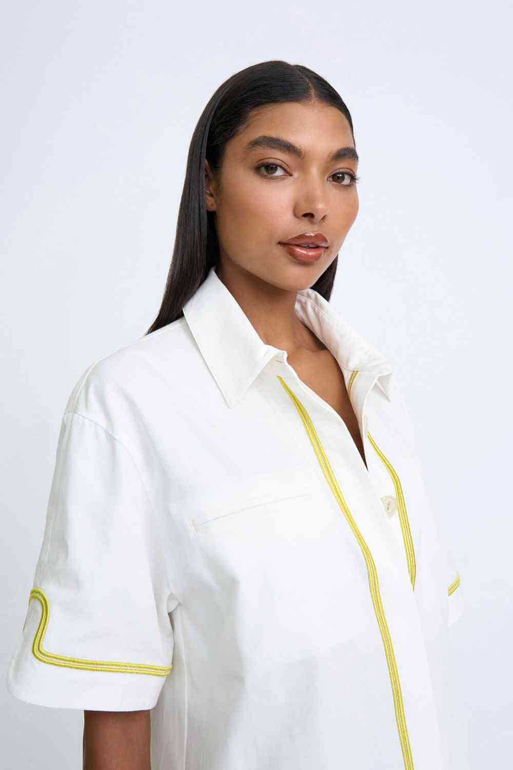 BY JOHNNY By Johnny Pipe Step Embroidered Shirt - Ivory Primrose BELLA n' BEAR