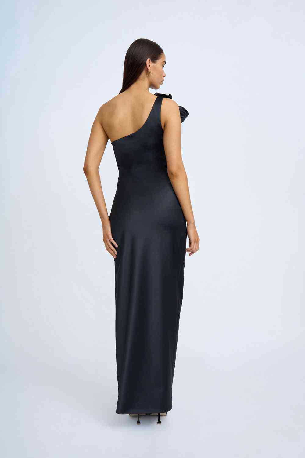 BY JOHNNY By Johnny Ruby Romance One Shoulder Long Line Dress - Black BELLA n' BEAR