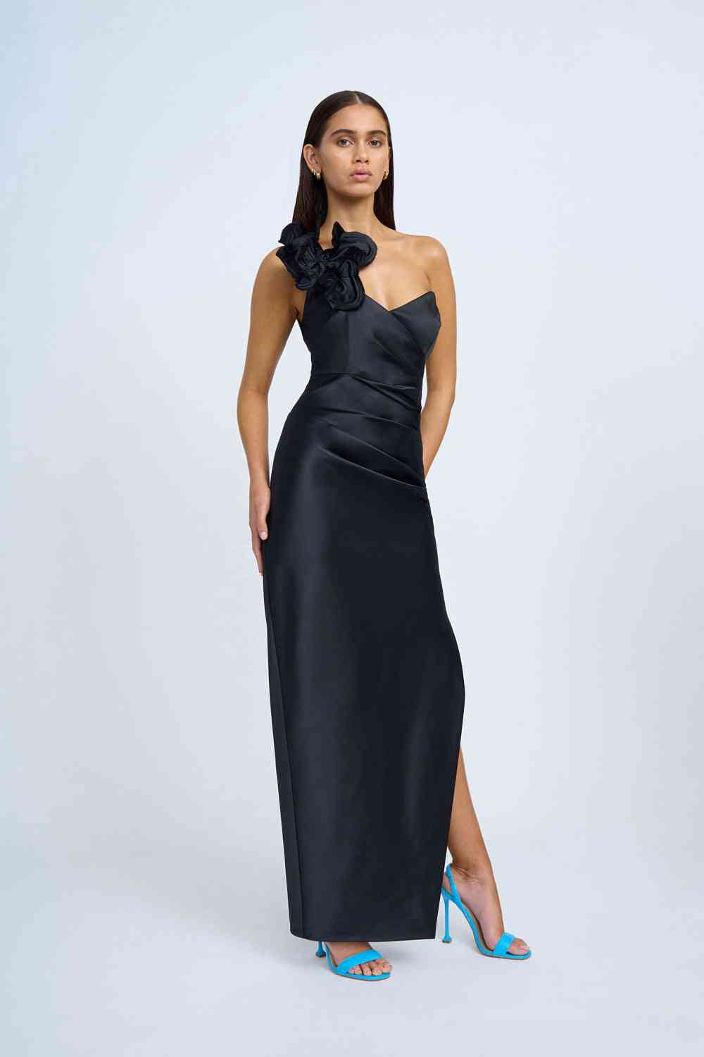 BY JOHNNY By Johnny Ruby Romance One Shoulder Long Line Dress - Black BELLA n' BEAR