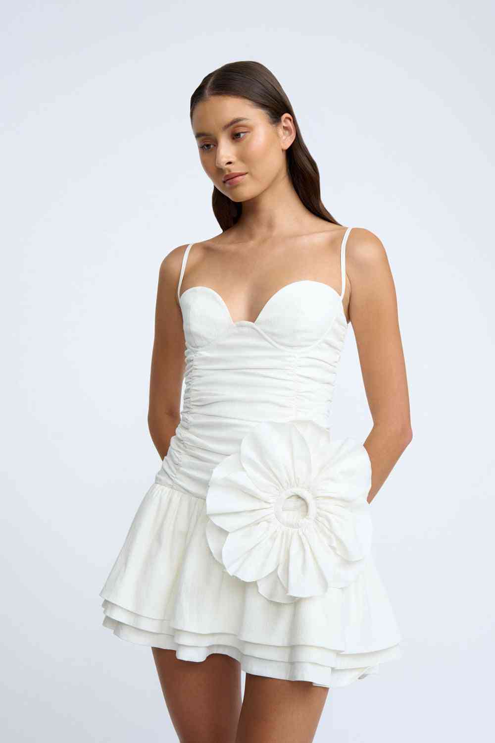 BY JOHNNY By Johnny Samantha Ruffle Mini Dress - Ivory BELLA n' BEAR