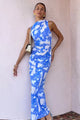 Marble Sleeveless Reversible Twist Front Maxi Dress