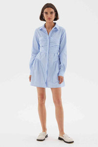 Thumbnail for SOVERE STUDIO Sovere Evermore Corset Shirt Dress - Mid Blue BELLA n' BEAR