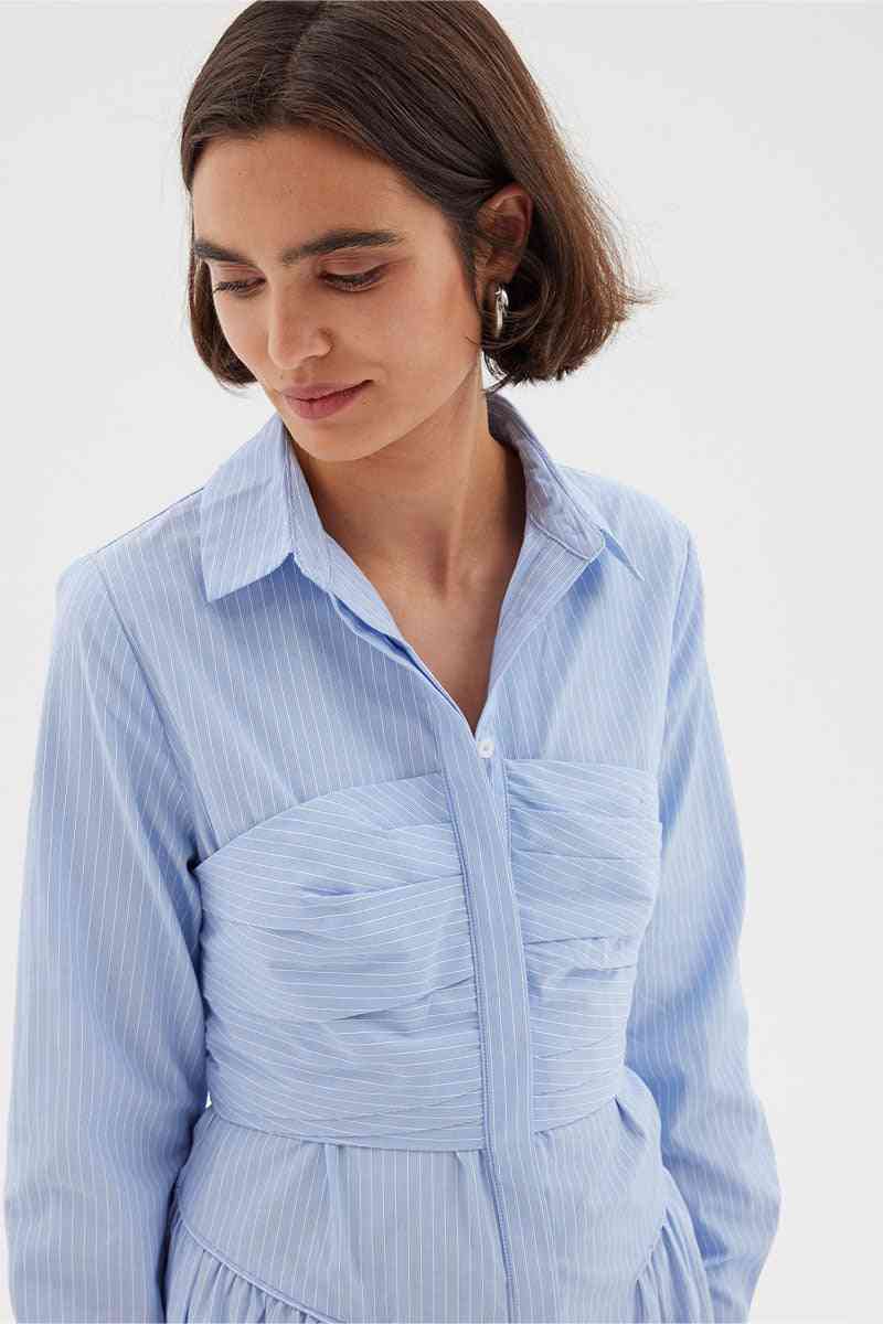 SOVERE STUDIO Sovere Evermore Corset Shirt Dress - Mid Blue BELLA n' BEAR