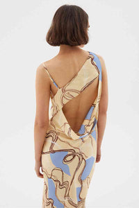 Thumbnail for SOVERE STUDIO Sovere Studio Expression Asymmetric Slip Dress - Custard/Blue BELLA n' BEAR