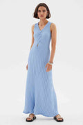 Vestido de punto con cordones Sovere Studio-Serene Blue