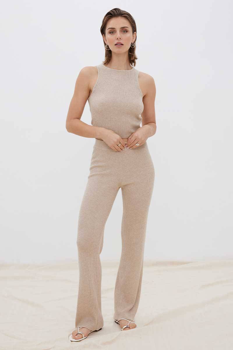 SOVERE STUDIO Sovere Retell Knit Pant - Fawn BELLA n' BEAR