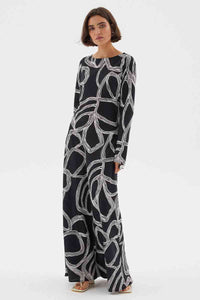 Thumbnail for SOVERE STUDIO Sovere Studio Sgraffito Bias Maxi Dress - Black BELLA n' BEAR