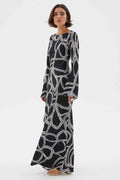 Sgraffito Bias Maxi Dress