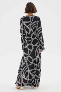 Thumbnail for SOVERE STUDIO Sovere Studio Sgraffito Bias Maxi Dress - Black BELLA n' BEAR