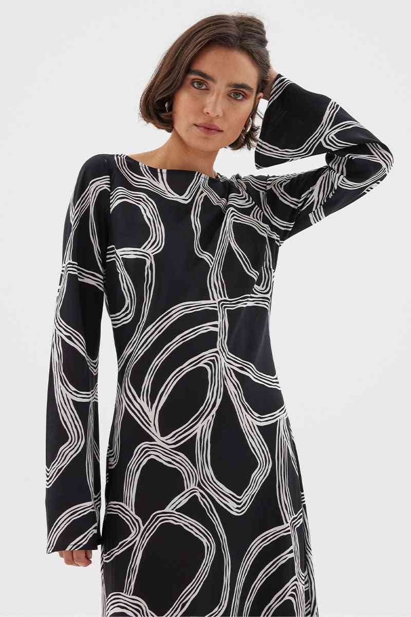 SOVERE STUDIO Sovere Studio Sgraffito Bias Maxi Dress - Black BELLA n' BEAR