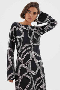 Thumbnail for SOVERE STUDIO Sovere Studio Sgraffito Bias Maxi Dress - Black BELLA n' BEAR