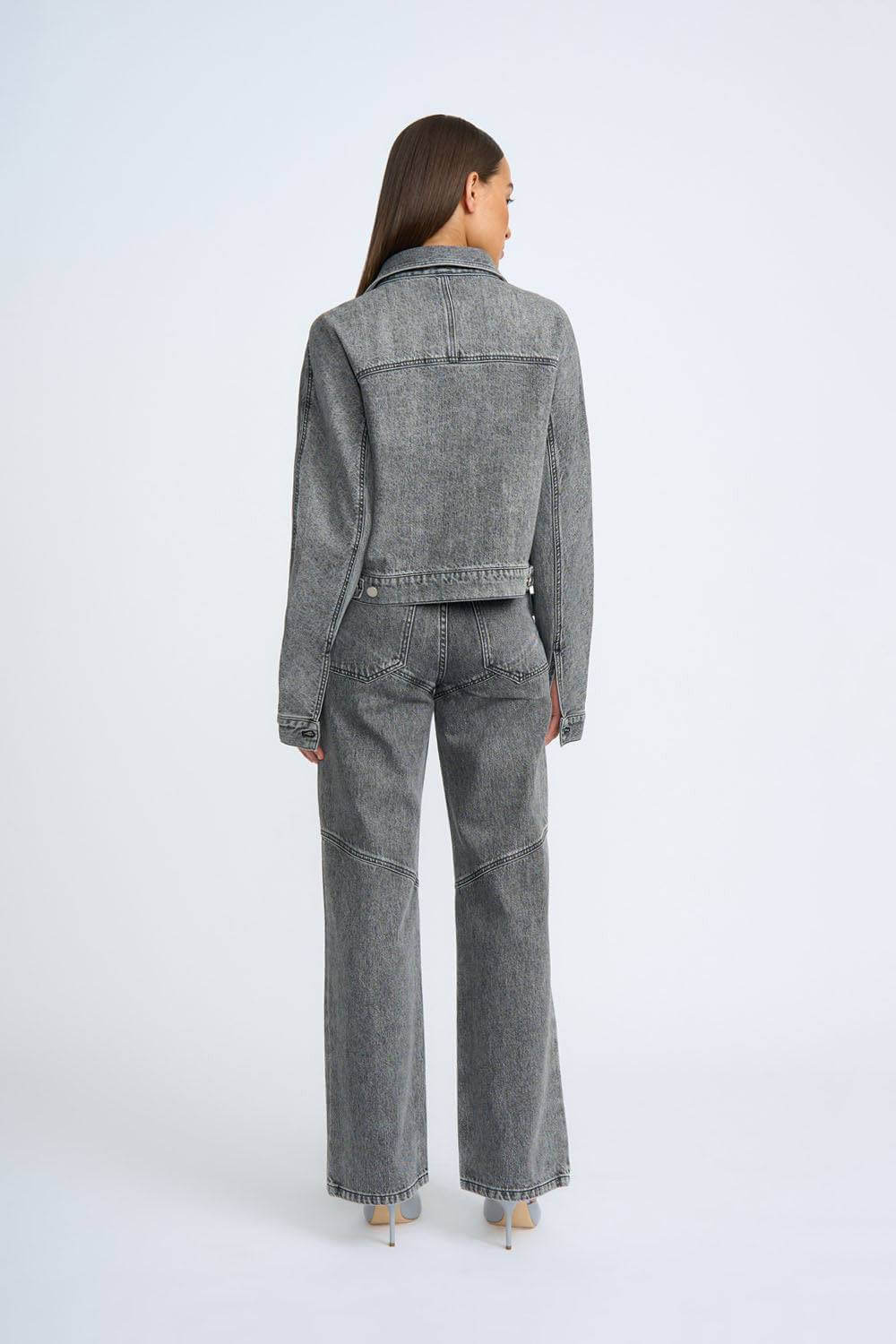 BY JOHNNY By Johnny Rebel Crop Jacket - Grey Stone Wash BELLA n' BEAR