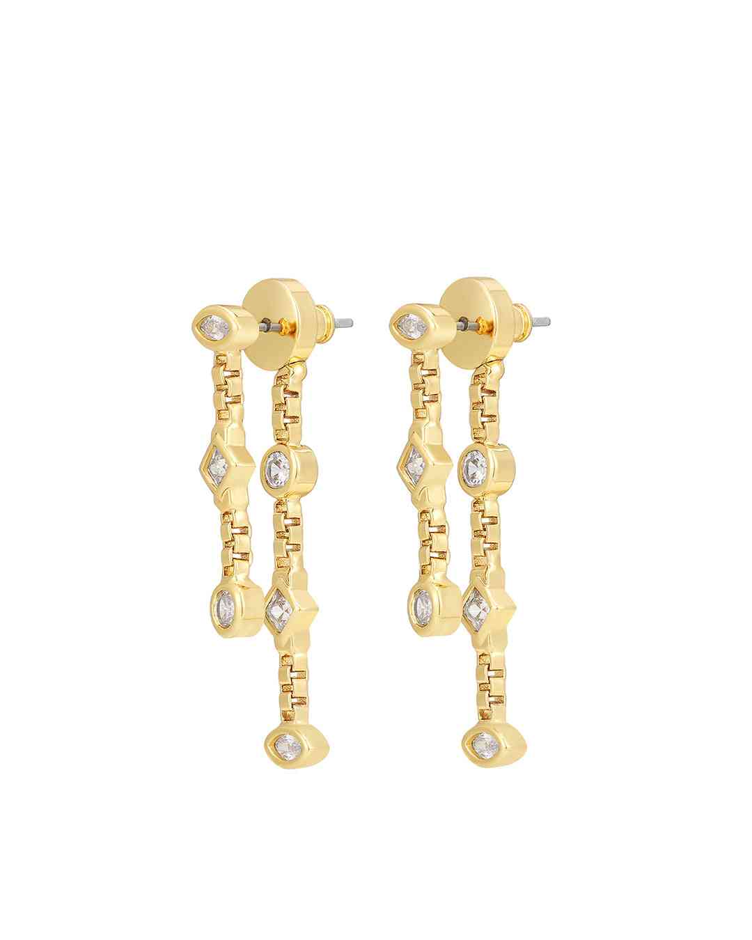 LUV AJ Luv Aj The Camille Double Chain Studs - Gold BELLA n' BEAR