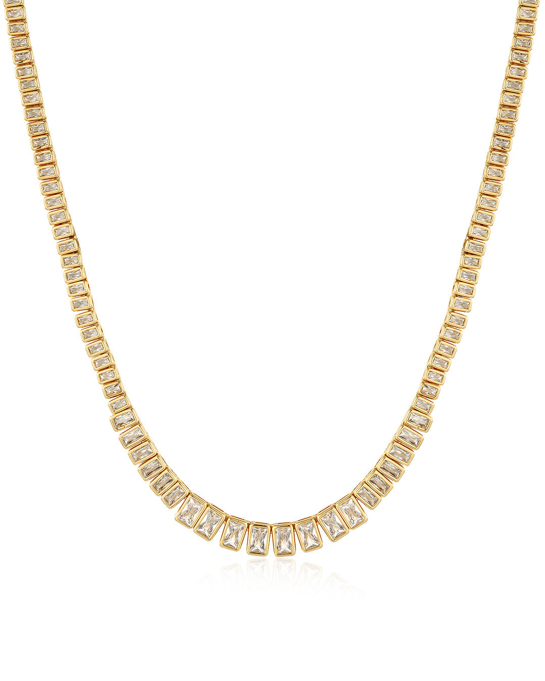 Luv Aj The Emerald Bezel Tennis Necklace - Gold