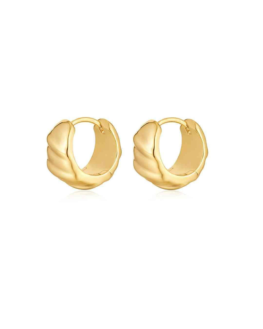LUV AJ Luv Aj The Hammered Ridged Huggies - Gold BELLA n' BEAR