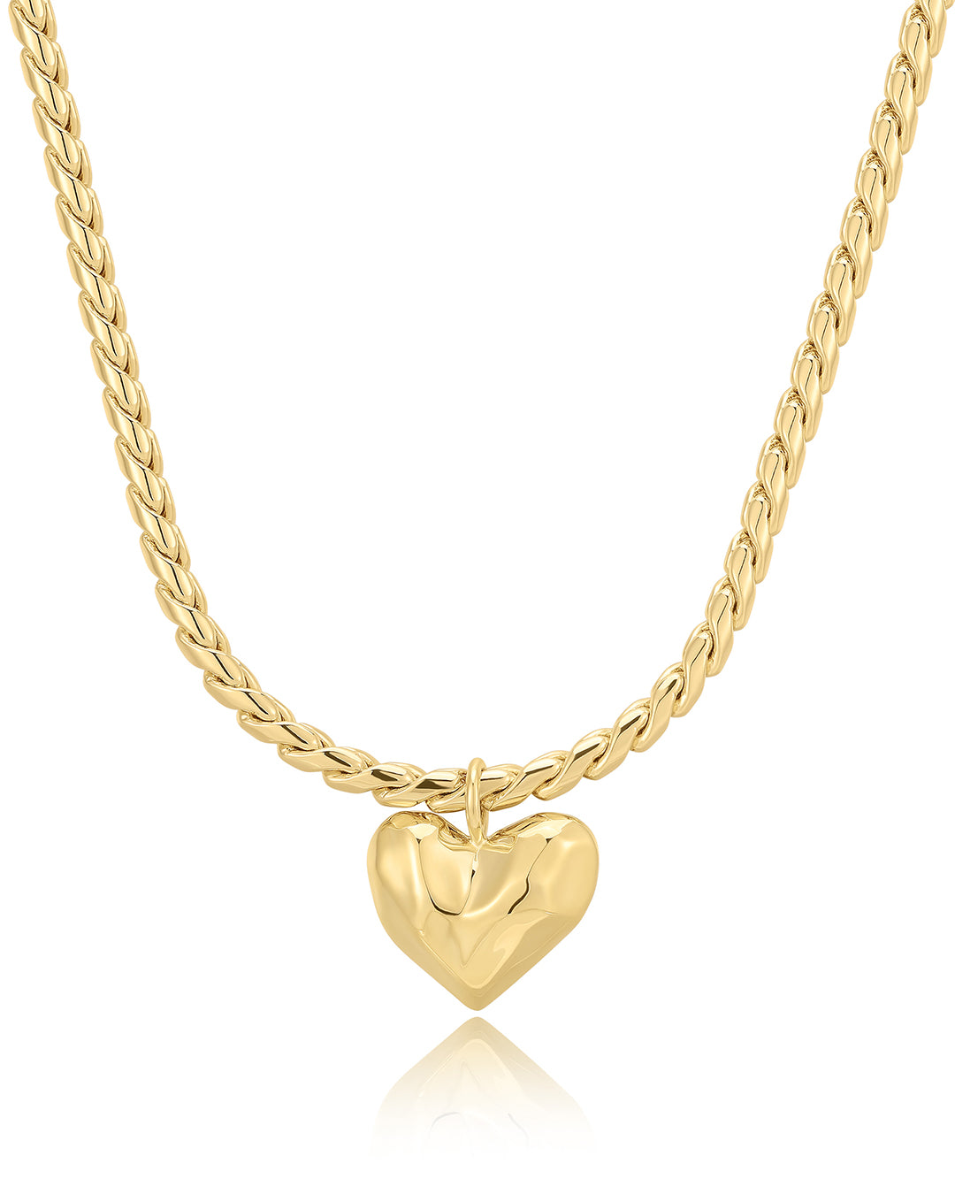 Luv Aj The Molten Heart Statement Necklace - Gold
