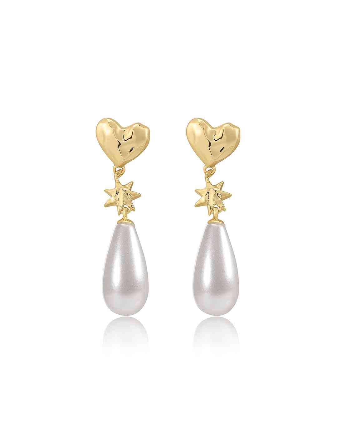 LUV AJ Luv Aj The Pearl Star Studs - Gold BELLA n' BEAR