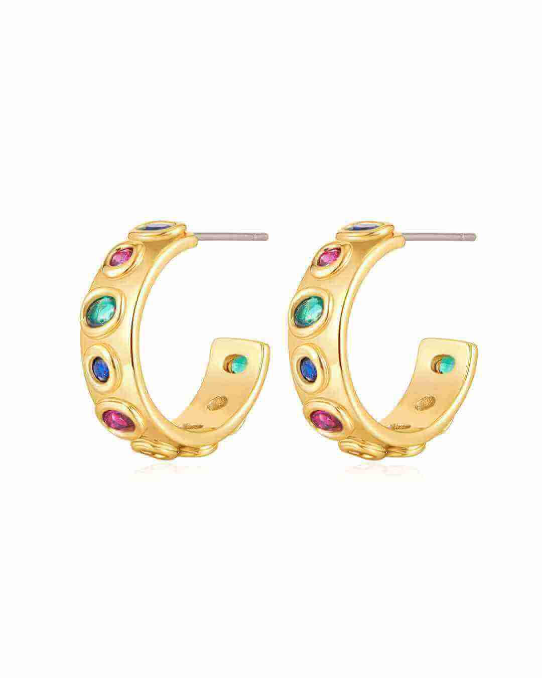 LUV AJ Luv Aj The Royale Stone Hoops - Gold BELLA n' BEAR