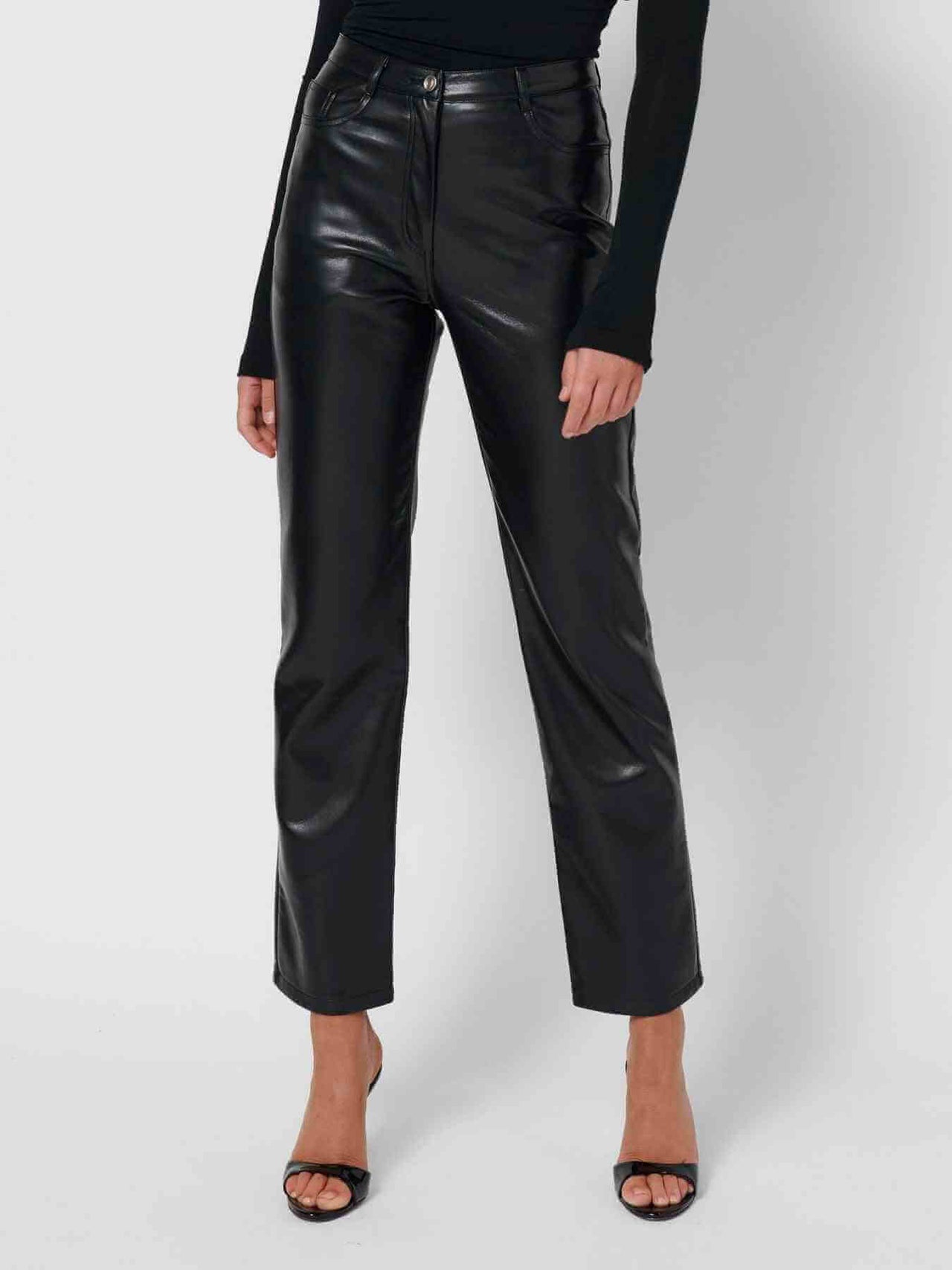 EFFIE KATS Effie Kats Brooke Leather Pants - Black Vegan Leather BELLA n' BEAR