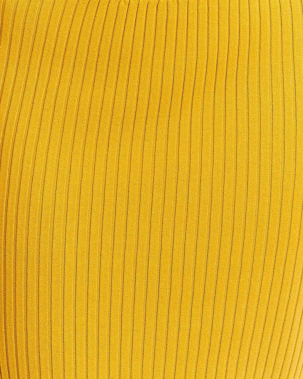 Golden ribbed knit texture on a long-sleeve scoop-neck crop top