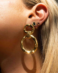 Thumbnail for LUV AJ Luv Aj The Hammered Loop Hoops - Gold BELLA n' BEAR