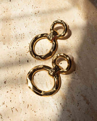 Thumbnail for LUV AJ Luv Aj The Hammered Loop Hoops - Gold BELLA n' BEAR