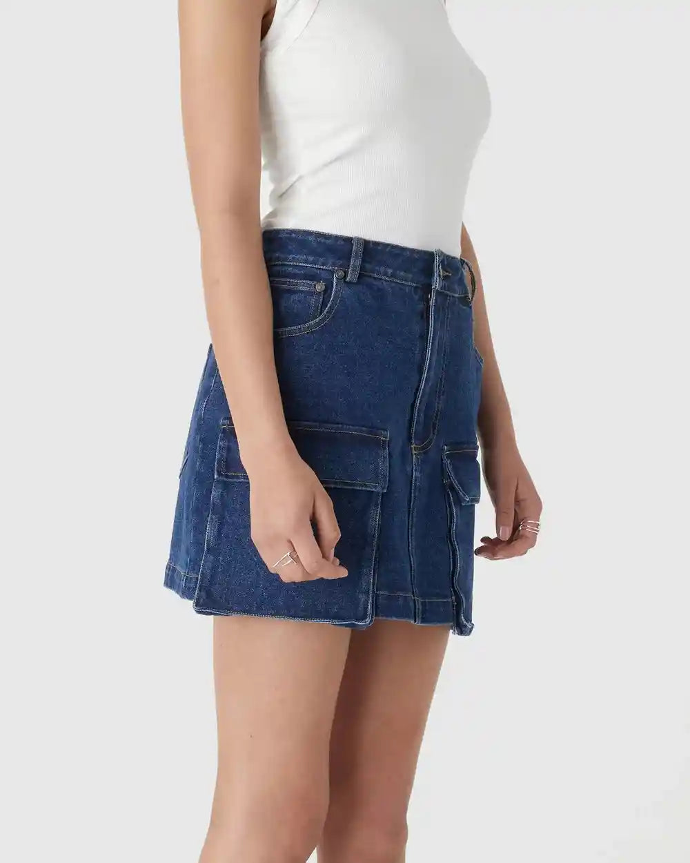 MISHA COLLECTION Misha Collection Aled Denim Mini Skirt - French Indigo BELLA n' BEAR