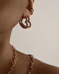 Thumbnail for LUV AJ Luv Aj Diamond Heart Bijoux Hoops - Gold BELLA n' BEAR