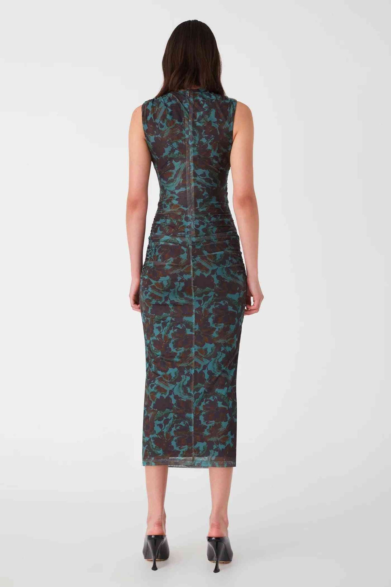 MISHA COLLECTION Misha Collection Isabella Mesh Midi Dress - Vintage Chintz Print Jade BELLA n' BEAR