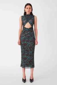 Thumbnail for MISHA COLLECTION Misha Collection Isabella Mesh Midi Dress - Vintage Chintz Print Jade BELLA n' BEAR