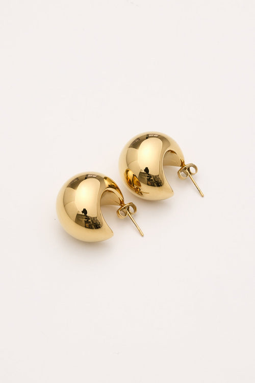 Gold dome stud earrings with small post backs