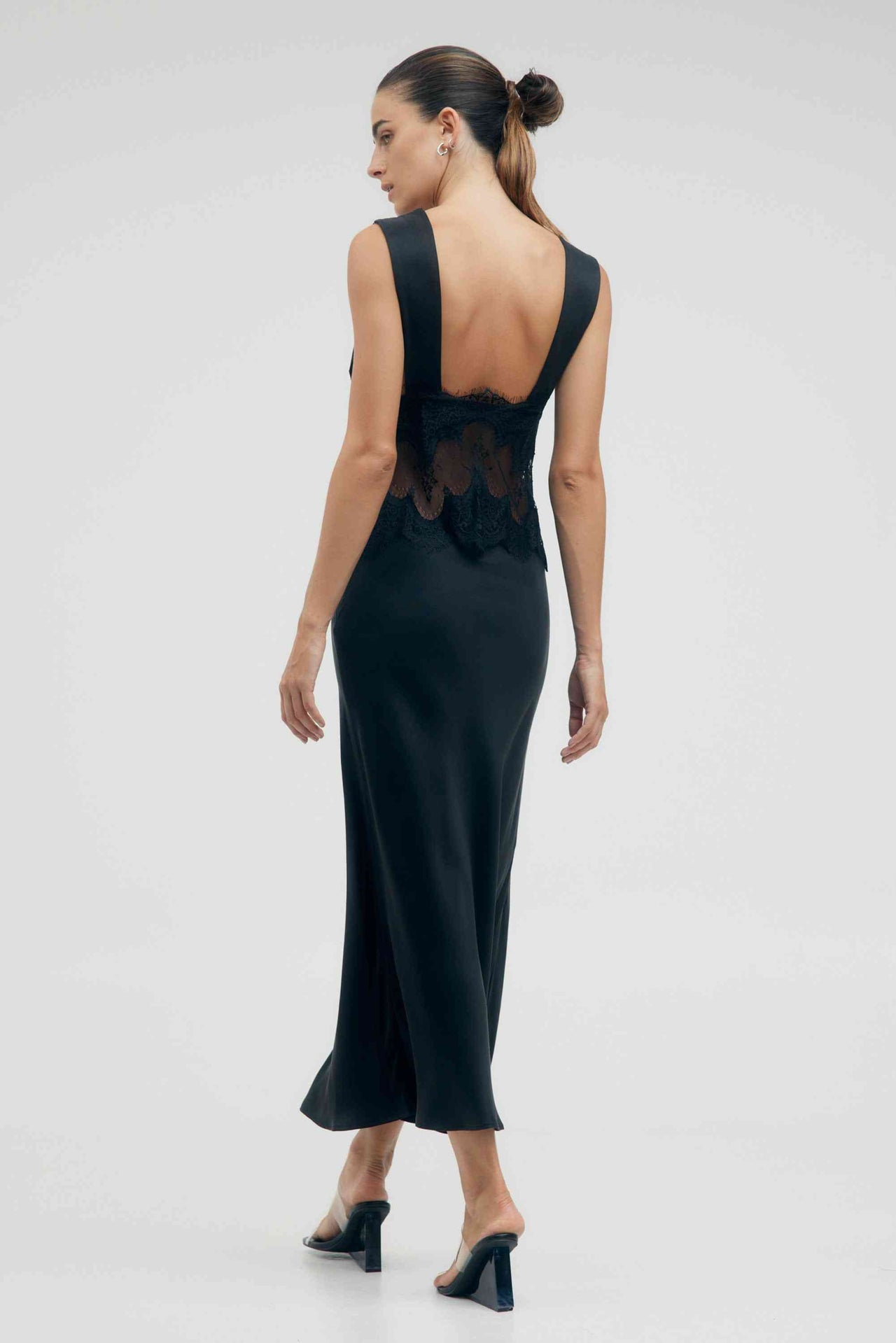 THIRD FORM Third From Visions Lace Deep V Maxi Dress - Ebony BELLA n' BEAR