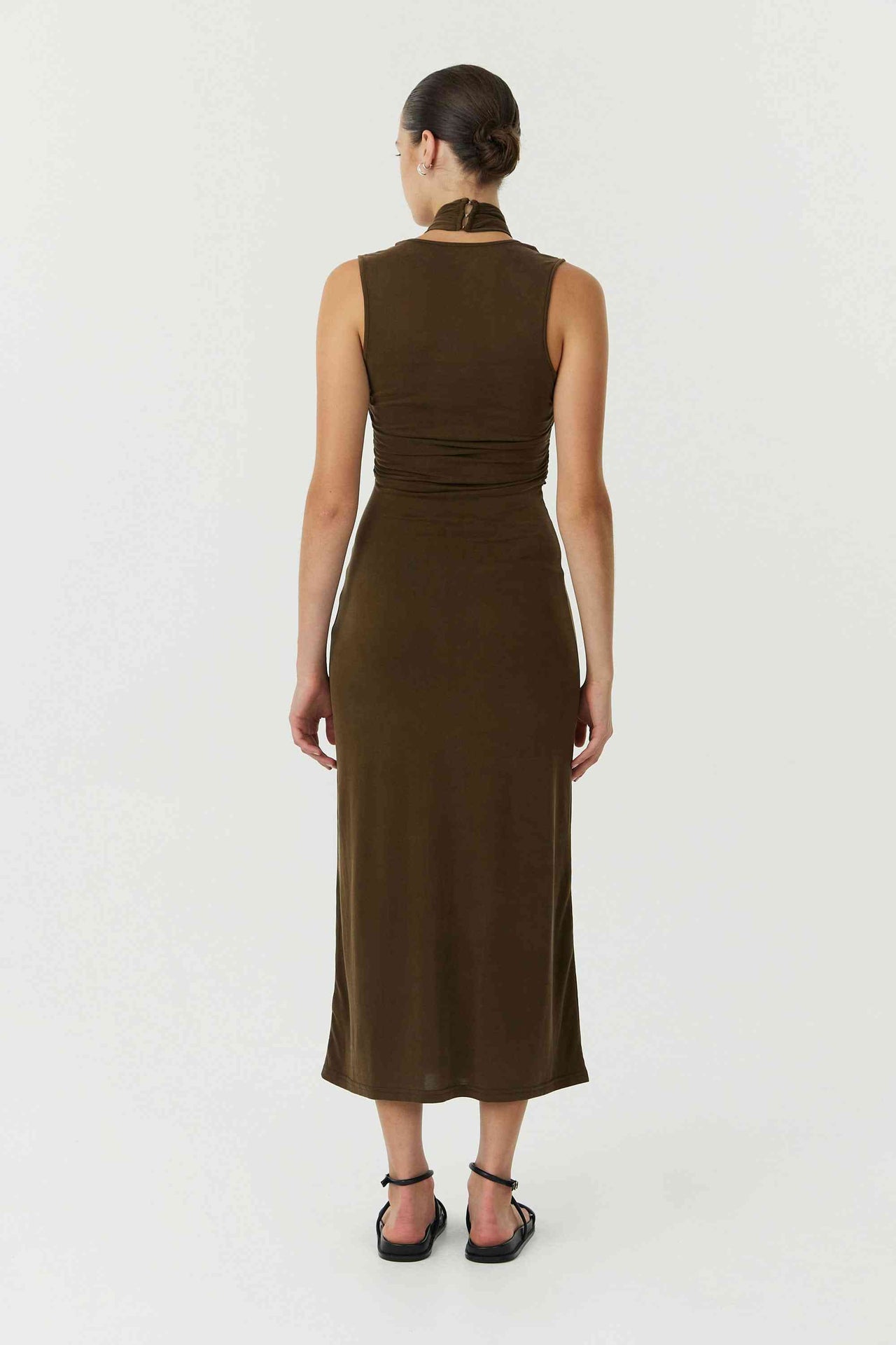 THIRD FORM Third Form Wisteria Wrap Neck Tank Dress - Chocolate BELLA n' BEAR