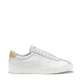 Superga 2843 S جلد مريح-أبيض-أصفر Lt-Favorio